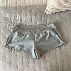 Large light gray Nike running shorts